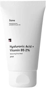 Sane Маска для обличчя з гіалуроновою кислотою Hyaluronic Acid + Vitamin B5 Moisturizing Face Mask