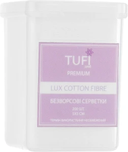 Tufi profi Безворсовые салфетки Lux Cotton Fibre, 5х5 см, перфорированные