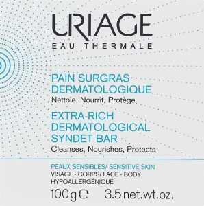Uriage М'яке дерматологічне мило для шкіри обличчя й тіла Pain Surgras Dermatological