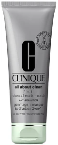 Clinique Очищувальна маска-скраб All About Clean 2-in-1 Charcoal Mask + Scrub