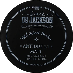 Dr Jackson Матовий віск для укладання волосся, середня фіксація Gentlemen Only Old School Barber Antidot 1.1 Matt Medium Hold