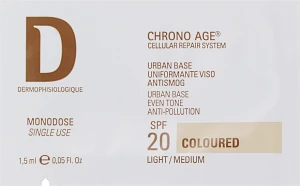 Dermophisiologique Захисний тональний крем "Антисмог" Chrono Age Urban Base Antismog SPF 20 Colored (пробник)
