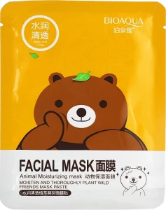 Bioaqua Маска с эссенцией зеленого чая Fasial Animal Mask Bear