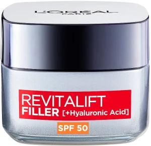 L’Oreal Paris Денний антивіковий крем-догляд SPF50 з гіалуроновою кислотою L’Oréal Paris Revitalift Filler [HA]