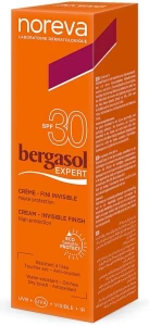 Noreva Laboratoires Сонцезахисний крем Bergasol Expert Invisible Finish Cream SPF 30+