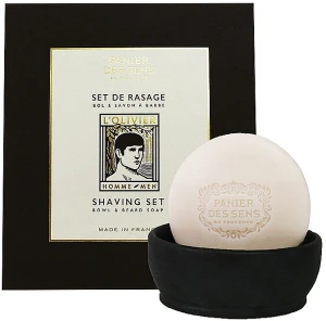Panier des Sens Набор для бритья мужской L'Olivier Shaving Set (soap/150g + soap holder/1pcs)