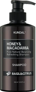 Шампунь для волос "Базилик и цитрусовые" - Kundal Honey & Macadamia Shampoo Basil & Citrus, 500 мл