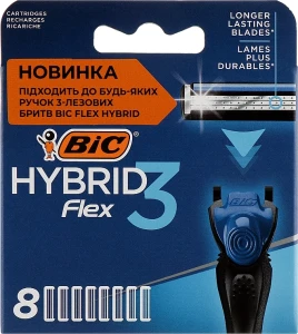 BIC Змінні касети для гоління Flex 3 Hybrid, 8 шт.