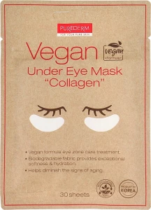 Purederm Патчі під очі, веган з колагеном Vegan Under Eye Mask "Collagen"