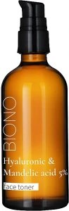 Biono Тонер для лица с гиалуроновой и миндальной кислотой 5% Hyaluronic & Mandelic Acid 5% Face Toner