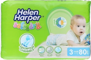 Helen Harper Дитячі підгузки Baby Midi 3, 4-9 кг, 80 шт.