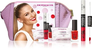 Dermacol 16H Lip Colour (lip/gloss/4.3ml + n/polish/11ml + pads/20pcs + bag) Набор