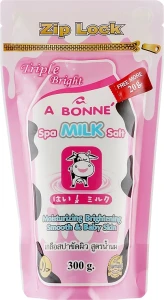A Bonne Скраб-сіль для тіла з молочними протеїнами, зволожувальний Spa Milk Salt Moisturizing Brightening Smooth & Baby Skin