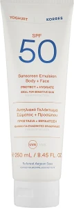 Korres Сонцезахисна емульсія для обличчя й тіла SPF50 Yogurt Sunscreen Emultion