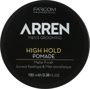 Arren Помадка для укладки волос сильной фиксации, матовая Men's Grooming Pomade High Hold