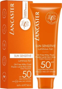 Lancaster Сонцезахисний флюїд для обличчя без олії SPF50 Sun Sensitive Oil Free Milky Fluid SPF50