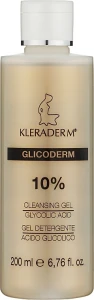 Kleraderm Гель очищающий с 10% гликолиевой кислотой для лица и тела Glicoderm Cleansing Gel Glycolic Acid