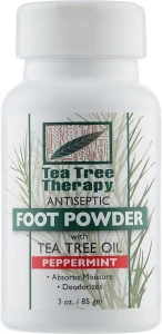 Tea Tree Therapy Порошок для ніг дезодорувальний з оліями чайного дерева і перцевої м'яти Peppermint Foot Powder