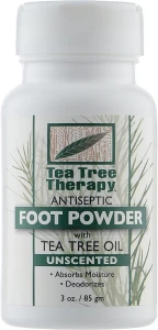 Tea Tree Therapy Порошок для ніг дезодорувальний без запаху з олією чайного дерева Unscented Foot Powder
