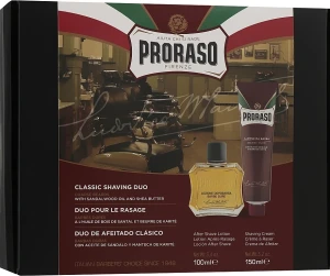 Proraso Набір для гоління жорсткої щетини з екстрактом каріте й сандаловою олією Red Classic Shaving Duo (sh/cr/150ml + ash/lot/100ml)