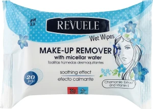 Revuele Влажные салфетки для снятия макияжа с мицеллярной водой Wet Wipes Makeup Remove With Micellar Water