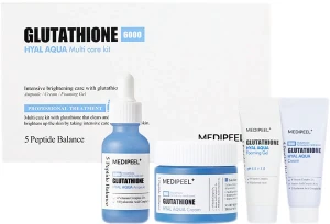 Преміальний набір зволожуючих засобів з гіалуроновою кислотою та глутатіоном - Medi peel Glutathione Hyal Aqua Multi Care Kit, 4 продукти