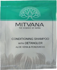 Шампунь кондиціонуючий для неслухняного волосся з алое віра і пажитником - Mitvana Condtioning Shampoo Detangler with Aloe Vera & Fenugreek, пробник, 5 мл