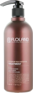 Кондиціонер для відновлення пошкодженого волосся - Floland Premium Silk Keratin Treatment, 530 мл