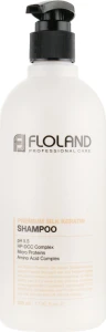 Шампунь для восстановления поврежденных волос - Floland Premium Silk Keratin Shampoo, 530 мл