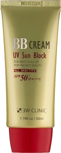 ВВ-крем для лица - 3W Clinic BB Cream UV Sun Block SPF 50+, 50 мл