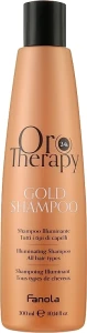 Шампунь для волос - Fanola Oro Therapy Gold Shampoo All Hair Types, 300 мл