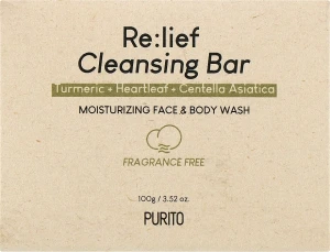 PURITO Мыло для лица и тела Re lief Cleansing Bar