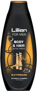 Lilien Чоловічий шампунь-гель для душу "Екстрим" For Men Body & Hair Extreme Shower & Shampoo
