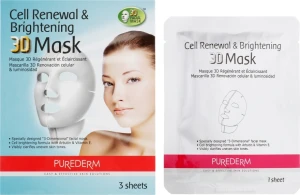 Purederm Набор 3D масок обновляющие и осветляющие Cell Renewal & Brightening 3D Mask