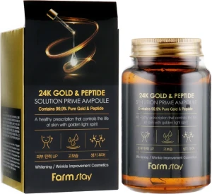 FarmStay Антивікова ампульна сироватка з 24K золотом і пептидами 24K Gold & Peptide Solution Prime Ampoule
