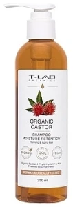T-LAB Professional Зміцнювальний шампунь для тонкого та ослабленого волосся з рициновою олією Organic Castor Moisture Retention Shampoo