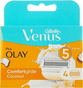 Gillette Змінні касети для гоління, 4 шт. Venus & Olay Comfortglide Coconut