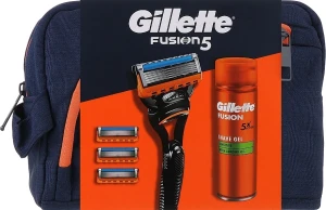 Gillette Набір Fusion 5 (gel/200ml + razor/1pc + blade/3pcs + bag/1pc)