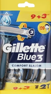 Gillette Набор одноразовых станков для бритья, 12 шт Blue 3 Comfort Slalom