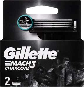 Gillette Змінні касети для гоління "Деревне вугілля" Mach-3 Charcoal