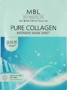 MBL Маска з колагеном для покращення кольору обличчя Pure Collagen Intensive Mask Sheet