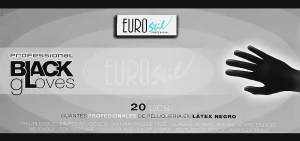 Eurostil Перчатки одноразовые, черные, латексные, без пудры, размер S, 20 шт.