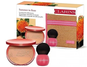 Clarins Набор Summer In Rose Gift Set (powder/19g + brush/1pc + pouch/1pc)