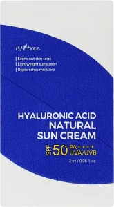 IsNtree Крем сонцезахисний Hyaluronic Acid Natural Sun Cream SPF 50+ PA++++ (пробник)