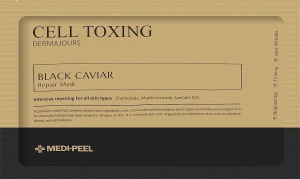 Відновлювальна тканинна маска для обличчя з екстрактом чорної ікри - Medi peel Cell Toxing Black Caviar Dermajours Repair Mask, 30 мл, 1 шт