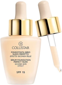 Collistar Serum Foundation Perfect Nude Second Skin Effect SPF 15 Тональный крем