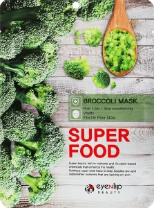 Тканевая маска для лица с экстрактом брокколи - Eyenlip Super Food Broccoli Mask, 23 мл, 1 шт