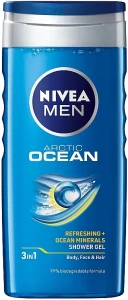 Nivea Гель для душа 3в1 для тела, лица и волос MEN Arctic Ocean Shower Gel