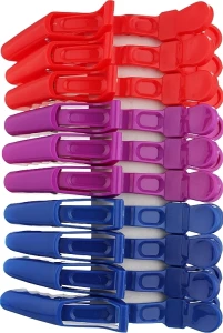 SPL Затискачі пластикові, 940012, червоні + бузкові + сині
