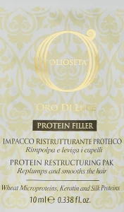 Barex Italiana Липидная маска- протеиновый филлер для волос Olioseta Oro Di Luce Impacco Ristrutturante Proteico (пробник)